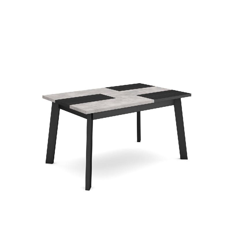 SKRAUT HOME Table à manger, 140, Pour 6 personnes, Pieds en bois, Ciment - gris Bois manufacturé 408_4_0