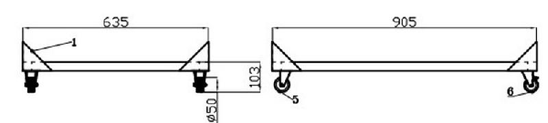 Support pour saladette 3 portes - 7003.0515_0