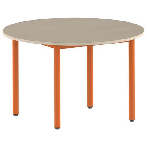 TABLE CARÉLIE RONDE Ø 120 FIXE T6 STRAT ÉRABLE PAPAYE 2011 - MOBIDECOR