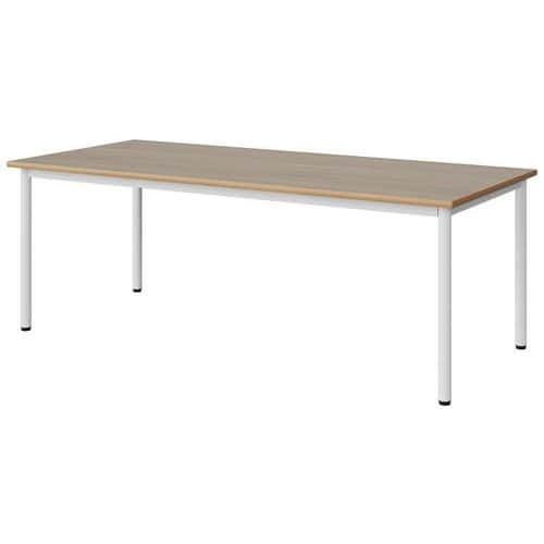 TABLE MALIBU 180X80 T4 4P STRA ALAISÉ CHÊNE 1146/BLC 9016