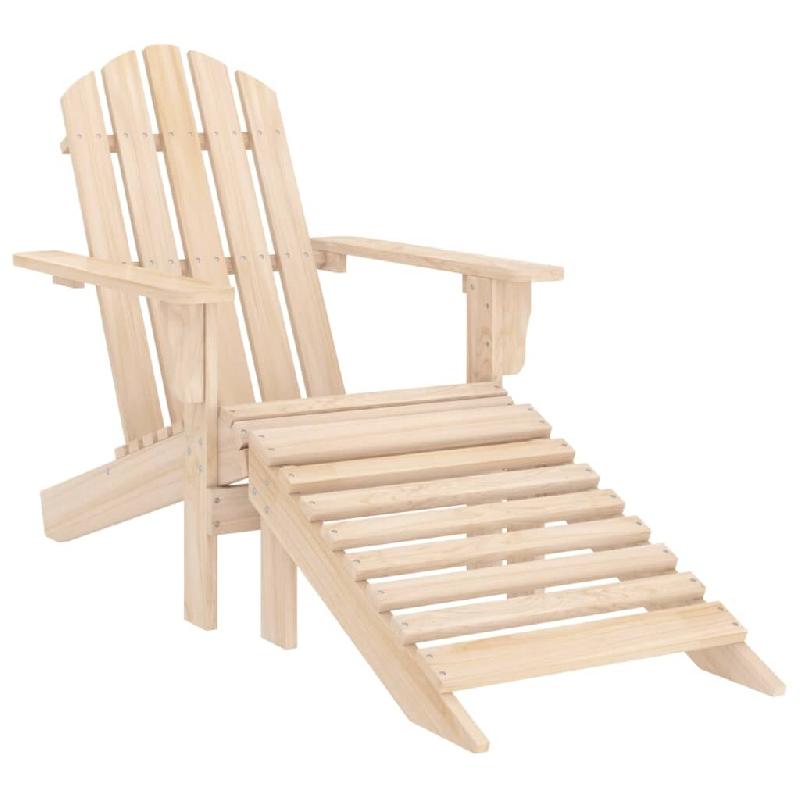 VidaXL Chaise De Jardin Adirondack Avec Pouf Bois De Sapin Solide - beige 315862_0