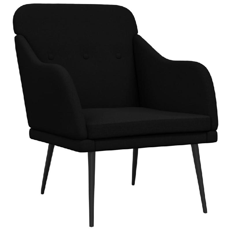 VidaXL Fauteuil Noir 63x76x80 cm Tissu Modèle Vega ProDesk Métal - 351476_0