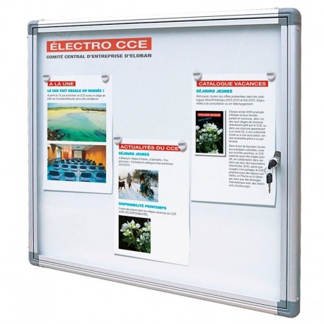 Vitrines d'affichage extérieures éco - fond tôle ou liège - 3 tailles disponibles - porte battante et vitrage acrylique antichocs_0