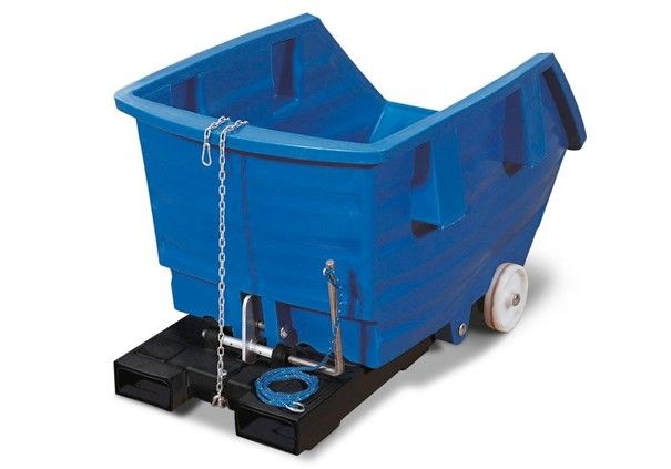 144623W - Chariot benne basculant en polyéthylène (PE) - résistant, étanche et compatible chariots élévateurs_0