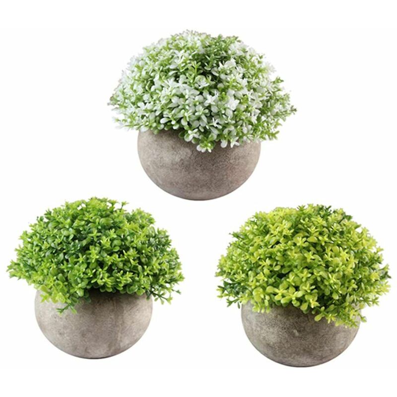 3 PIÈCES DE PETITES PLANTES ARTIFICIELLE AVEC POT ...