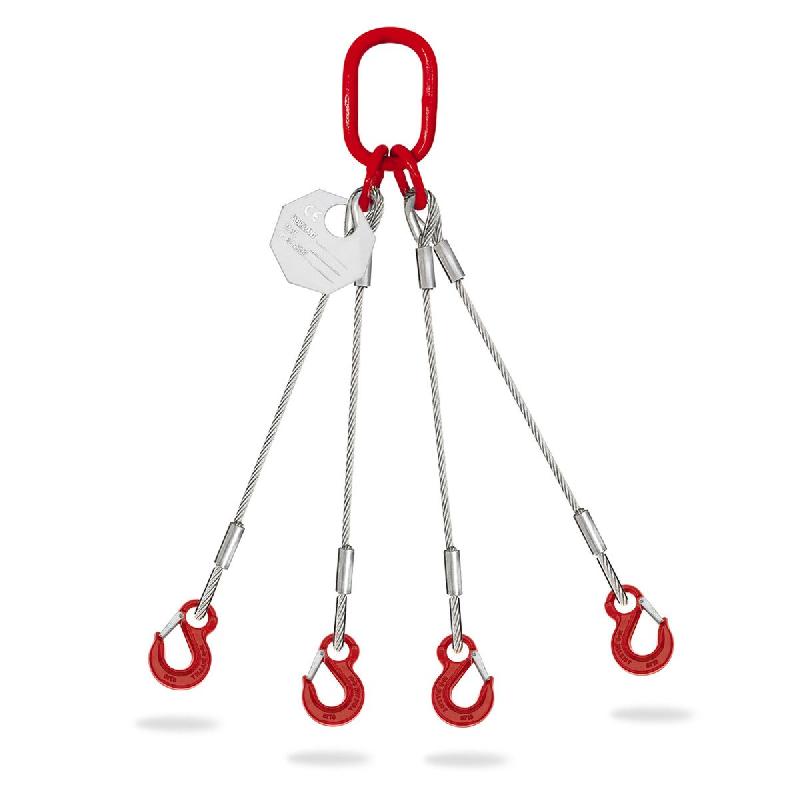 Élingue câble 4 brins - diamètre 22 mm avec crochet à linguet - modèle ECGL42201_0