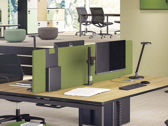 Panneau frontal en tissu acoustique pour bureau Clen - grand choix de coloris - Hauteur 42 cm - Épaisseur 34 mm - Fabriqué en France - Garantie 5 ans_0