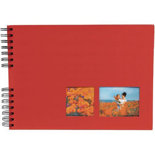 ALBUM PHOTO SPIRALÉ 50 PAGES NOIR DE 32X22CM MILANO ROUGE - EXACOMPTA