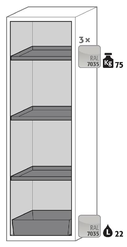 ARMOIRE SÉCURITÉ S-CLASSIC-90 S90.196.060.R JAUNE - MANUTAN COLLECTIVITÉS