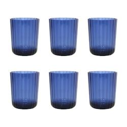Aulica Verres à eau bleu en acrylique - lot de 6 - bleu 189601_0