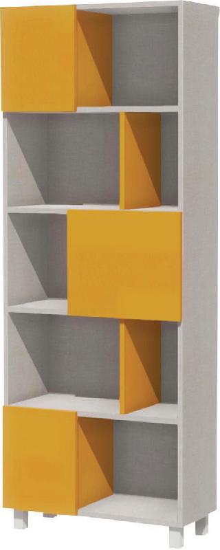 BIBLIOTHÈQUE IDENTITÉ 3 PORTES 70 CM ARGENT/ORANGE - MANUTAN COLLECTIVITÉS