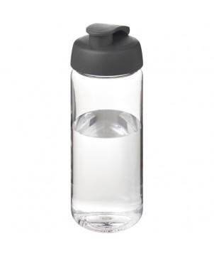 BOUTEILLE DE SPORT H2O ACTIVE OCTAVE TRITAN DE 600 ML AVEC COUVERCLE À CLAPET GRIS - GOURDES DE SPORT PUBLICITAIRES PERSONNALISÉES
