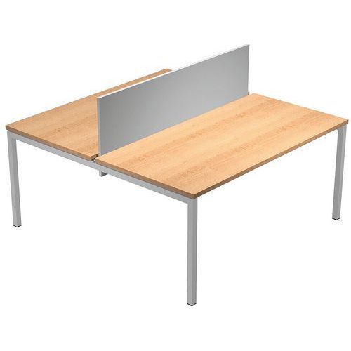 BUREAU BENCH FAST 4 PIEDS PANNEAU ÉCRAN 180X164CM - HÊTRE