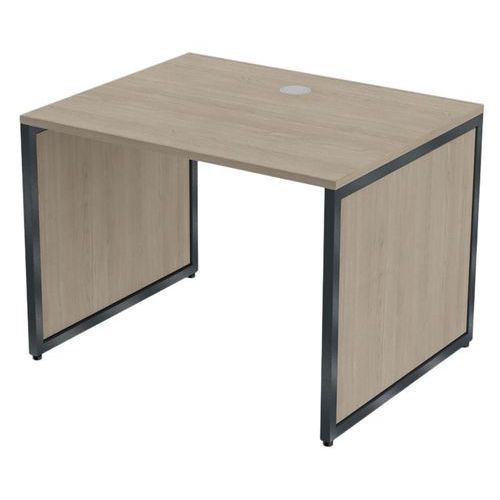 BUREAU KAD PIEDS PANNEAUX 100 X 80 CM CHÊNE GRIS ANTHRACITE - MBA