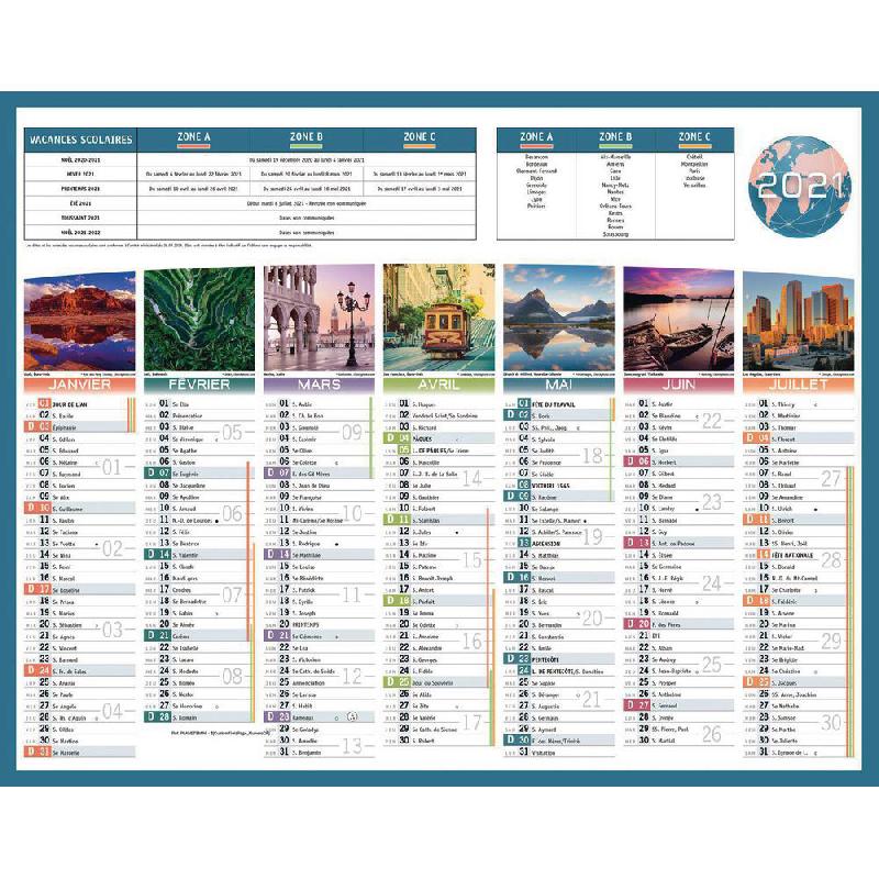 CALENDRIER BANCAIRE PLANETE - 21 X 26,5 CM - 2024