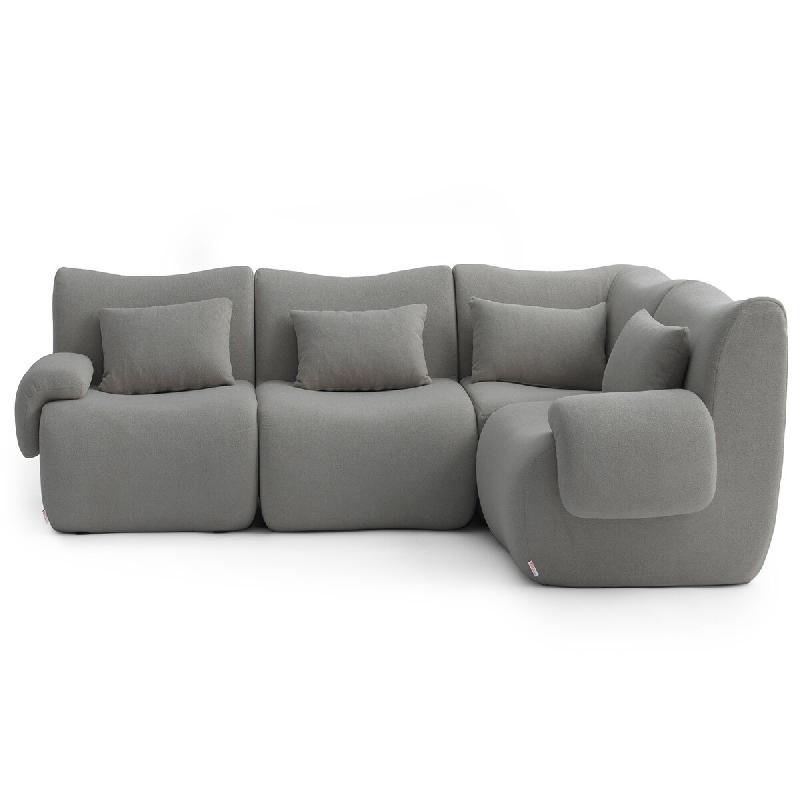 Canapé d'angle modulaire MILYSOFA SOFATIME 4 places Tissu fine bouclette Gris nuage - MS-TIME-4C-CG_0