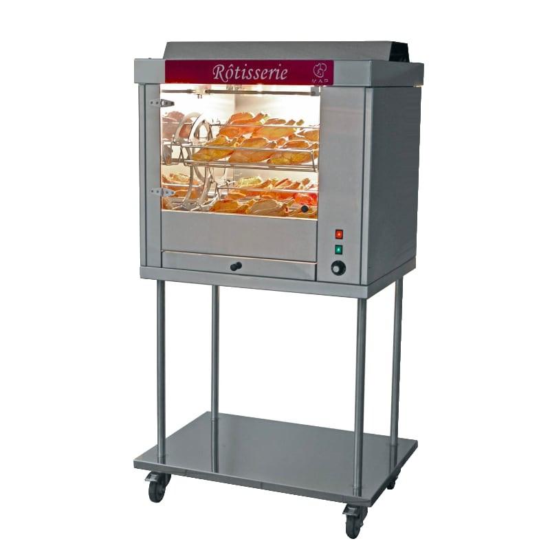 Châssis inox à roulettes - Support robuste pour rôtissoire Comète avec roulettes freinées_0