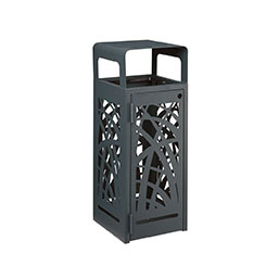 Corbeille publique en structure monobloc avec porte en façade - ZIGER - 110L, acier traité anticorrosion_0