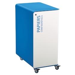 CUBATRI - Borne de tri blanc support sac 90 mobile confidentiels blanc/bleu - 54838 - ROSSIGNOL - bleu métal 54838_0