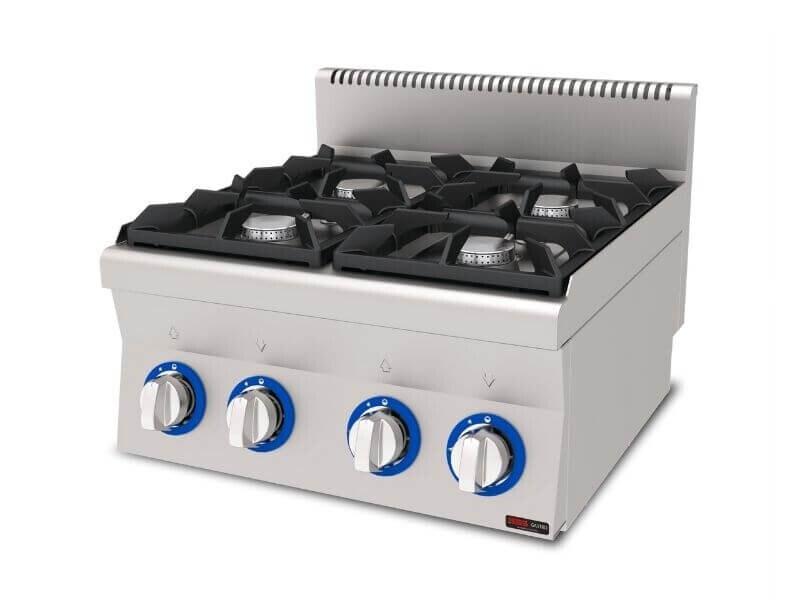 Cuisinière gaz professionnelle 4 brûleurs 25,2 kW – Série 600 – 66 x 66 cm – Réf. AKS-SGS-AGO-660 - AKS-SGS-AGO-660_0