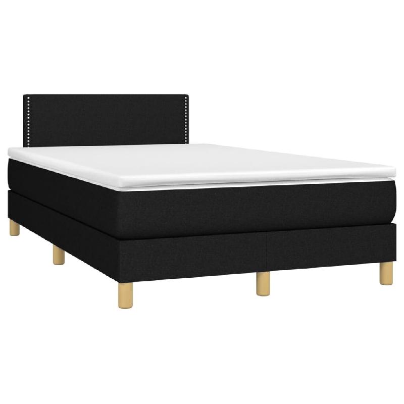 Décoshop26 - Cadre de lit LED avec sommier tête de lit matelas 120 x 200 cm tissu noir TDL0209300 - noir 3001710982720_0