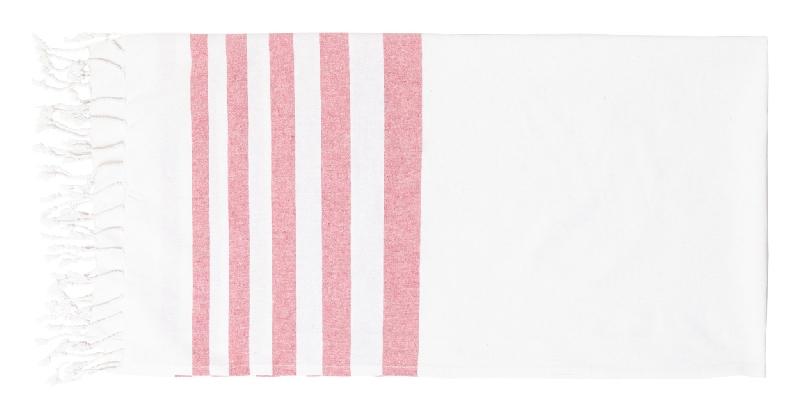 Drap de bain - Paréo bicolore en coton 100% - 180 g/m² - Couleur rouge_0