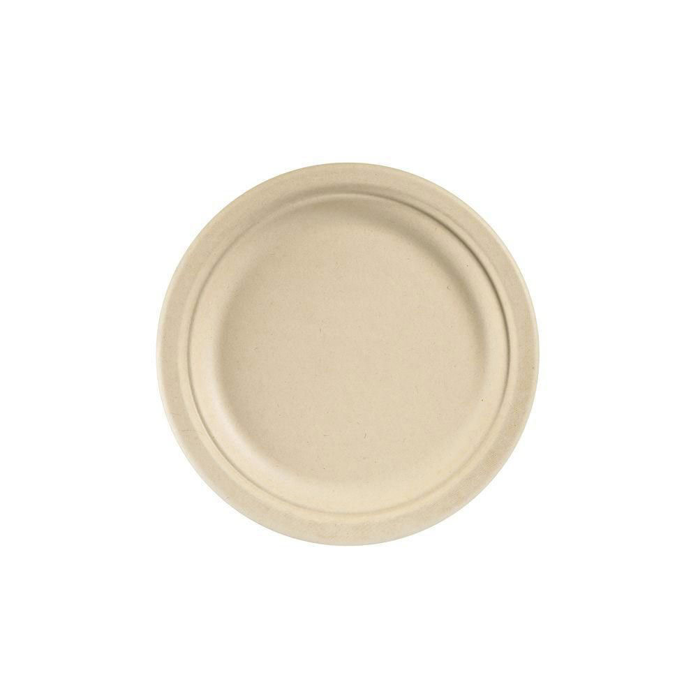 ECOECHO DÎNER ASSIETTE RECYCLABLE ECRU 50 X 22 CM - PAQUET 50 UNITES