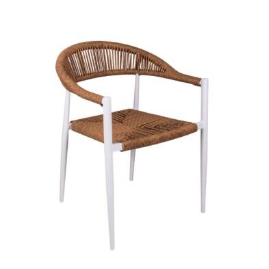 Emh Fauteuil professionnel Roppy empilable – aluminium et cordage – design moderne – usage chr intérieur/extérieur - marron aluminium ROPPYFAUTMAR_0