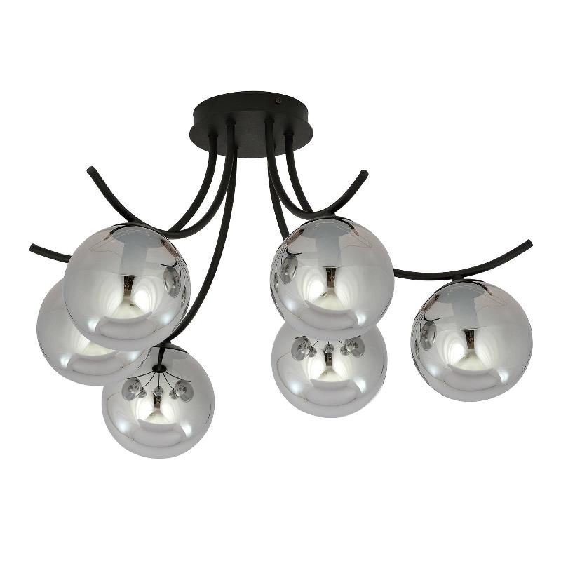 EMIBIG LIGHTING PLAFONNIER BOSTON, NOIR/GRAPHITE, À 6 LAMPES