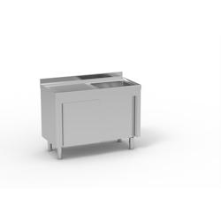 ERATOS Meuble plonge Gamme 600 - AISI-304 18/10 - 1200x600x850 - 1 cuve 500x400x250 - Égouttoir gauche - Acier inoxydable FMM-126/11I_0