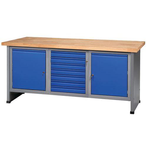 ÉTABLI 7 TIROIRS 2 PORTES MDL:3 BLOCS LARGEUR :184 CM