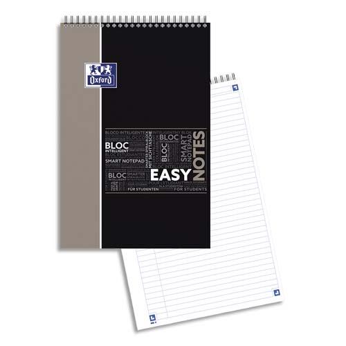 ETUDIANT BLOC EASY NOTE SPIRALÉ COUVERTURE POLYPRO 160 PAGES LIGNÉES 21X31,5 AVEC APPLI SOS NOTES - LOT DE 5