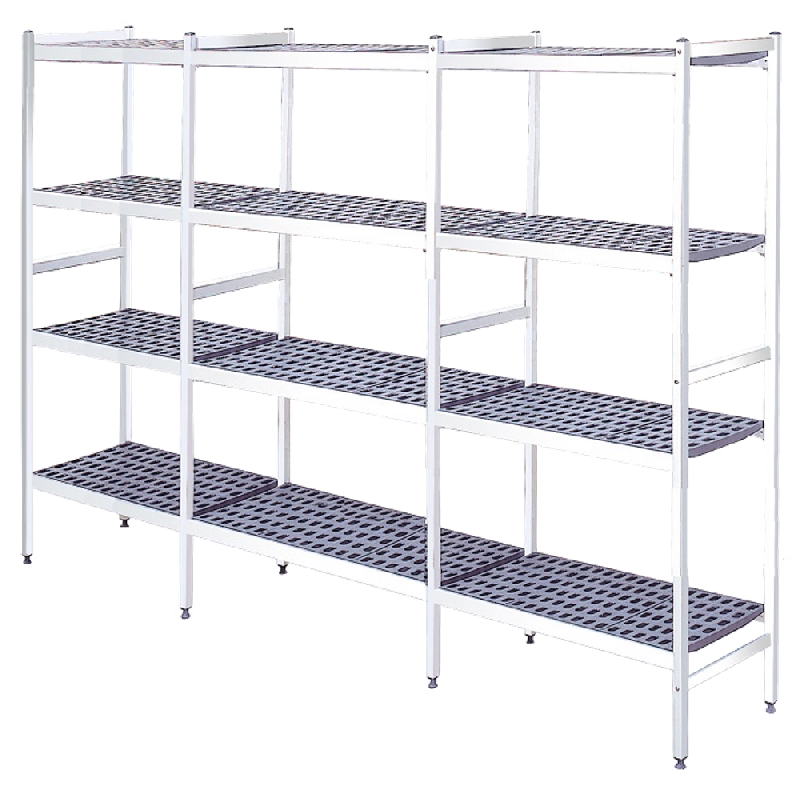EURAST - Étagères en duralumin 4 niveaux - 4063x370x1700 mm - 40633400 - inox 40633400_0