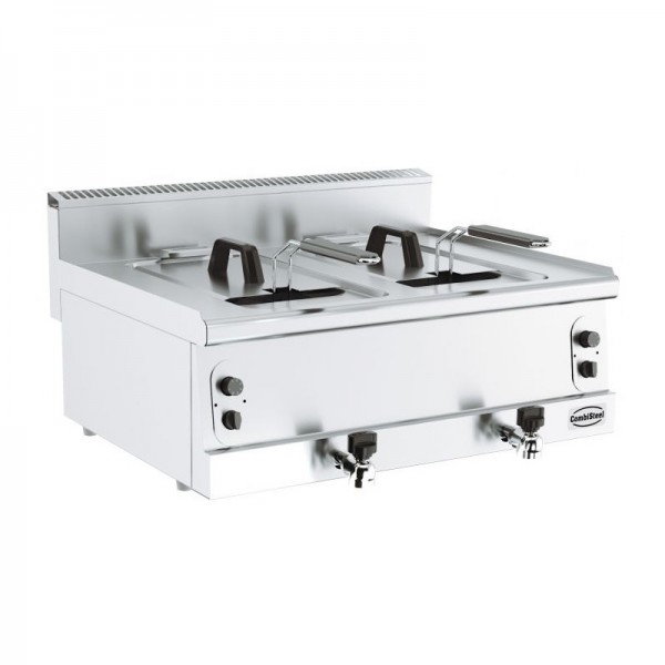 Friteuse double cuve gaz 2 x 8 litres Combisteel - 7178.0085 - avec robinets de vidange et thermostats de sécurité_0