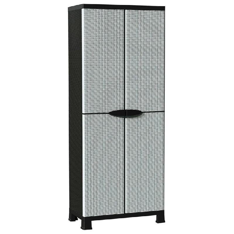 Helloshop26 - Armoire de rangement en plastique gris 68 x 39 x 171 cm compacte avec étagères réglables design moderne 02_0046945 - gris 3000234513328_0