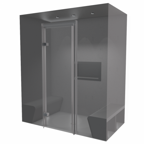 Kit de construction cabine de douche hammam à carreler 180 x 100 avec générateur vapeur et accessoires inclus_0