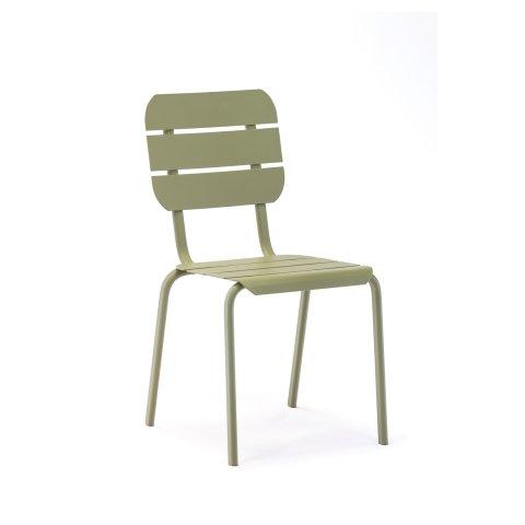 LOT DE 4 - CHAISE EMPILABLE ARNON - VERT JONC