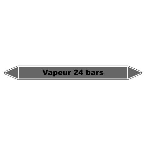 LOT DE 5 - MARQUEUR TUYAUTERIE - VAPEUR 24 BARS - VINYLE LAMINÉ - NFX 08-105 450 X 52 MM