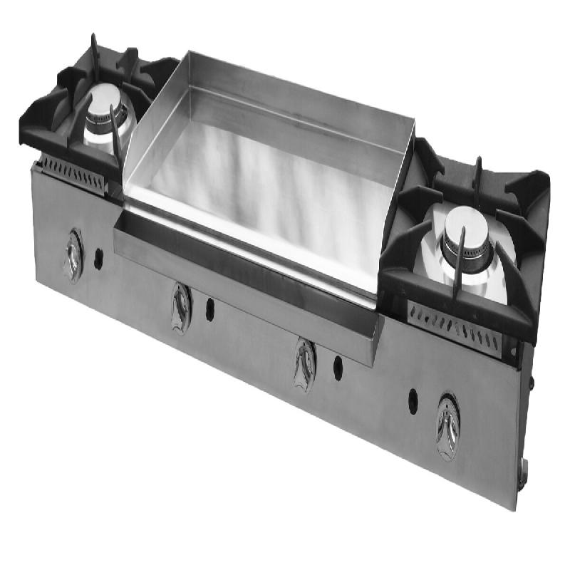 Maiser Cuisinière à gaz 2 feux avec plancha 80 chrome dur - CG28KR_0