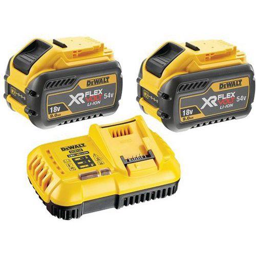 PACK 2 BATTERIES XR FLEXVOLT 18V/54V 9AH/3AH LI-ION - DEWALT