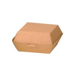 Packnwood FHC - 500 pcs - Boîtes burger en carton kraft brun - 7,5x7,5x5 cm - marron - recyclable et micro-ondable_0