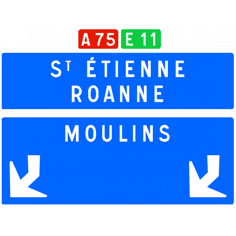 Panneau directionnel D62d - autoroute - WP Signalisation - résine thermoplastique - recyclable_0
