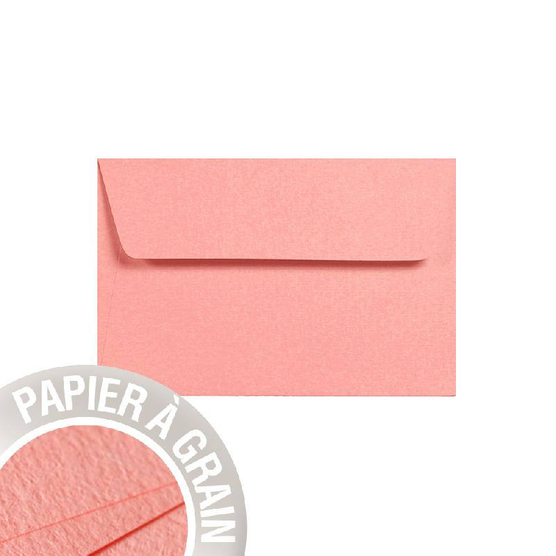 PAQUET DE 5 ENVELOPPES GRAIN DE POLLEN 90X140MM 120G/M² - POUDRE DE CORAIL - LOT DE 10