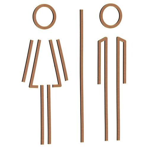 PICTOGRAMME FEMME + HOMME - CUIVRÉ BROSSÉ