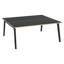 PÔLE 2 BUREAUX DROITS GRIS CARBONE L 180 X P 163 CM, PIÉTEMENT ARCHE ANTHRACITE - ARCH