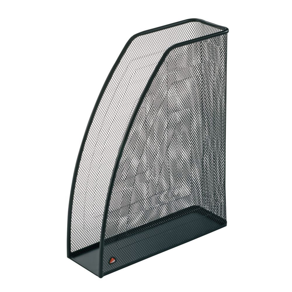 PORTE REVUES EN METAL ALBA MESH NOIR - DOS 7 CM - LOT DE 2