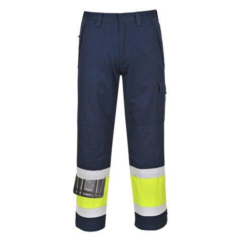 PORTWEST MV26 PANTALON HI-VIS MODAFLAME JAUNE/MARINE - TAILLE L - STANDARD