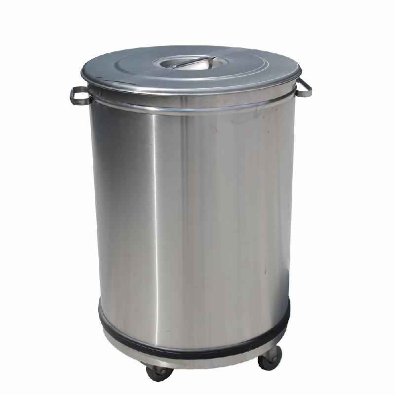 Poubelle étanche inox 50 litres sur roues - Dimensions 390x615 mm - PCR/50B_0