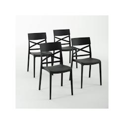 RATTATAN Set 4 Chaises en polypropylène avec fibre de verre empilables pour extérieur et jardin, bar et restaurant, cuisine design moderne - MARTINA_0