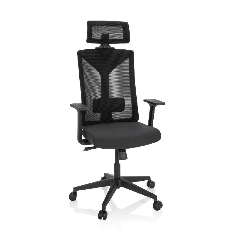 Siège de bureau / Siège pivotant KODIAK Tissu / Tissu maille noir hjh OFFICE - noir polyester 751007_0